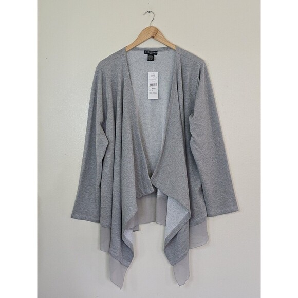 Design 365 Gray Open Front Cardigan Sweater Womens Size 1X Flowy - Picture 1 of 7